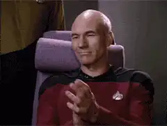 Captain Picard clapping sarcastically