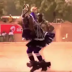 African dancer in traditional costume