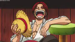 Shanks laughing with straw hat