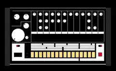 Abstract synthesizer keyboard animation