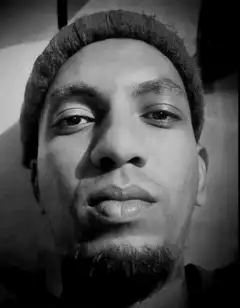 Black and white man with ghostly overlay