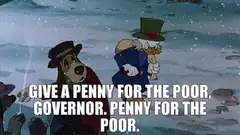 Scrooge McDuck penny for the poor