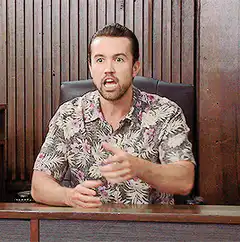 Man in Hawaiian shirt shocked