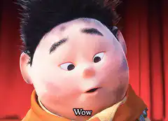 3D animated boy says wow