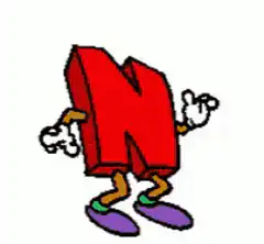 Cartoon Letter N Dancing
