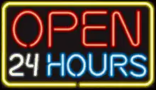 Open 24 Hours Neon Sign