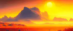 Animated sunset over mountains
