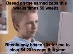 Based on the earned zaps this weeks times 52 weeks