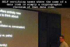Self certifying names presentation