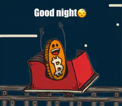 Bitcoin coin in minecart saying good night