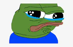 Sad Pepe the Frog crying