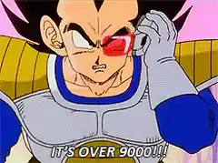 Vegeta reads scouter IT'S OVER 9000