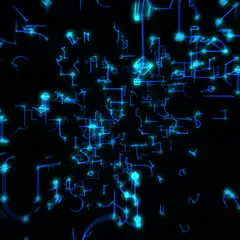 glowing blue circuit board animation