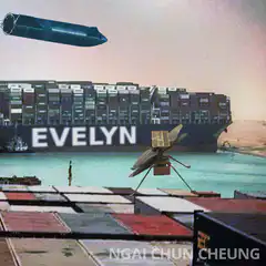 Evelyn container ship with drones