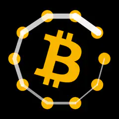 Bitcoin logo with glowing nodes