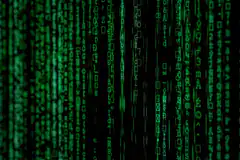 Matrix-style green code rain
