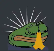 Sad Pepe with yellow nose