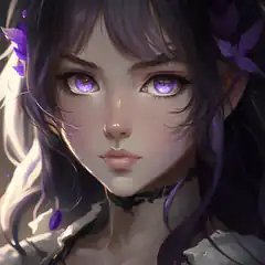 purple eyes anime girl