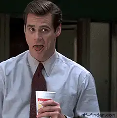 Jim Carrey laughing and walking away