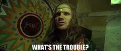 What's the trouble? man with gem on forehead