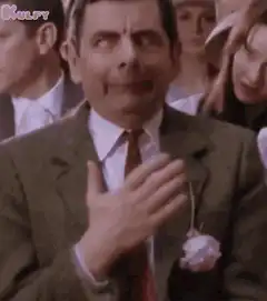 Mr. Bean hand on chest