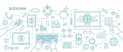 Blockchain and cryptocurrency illustration