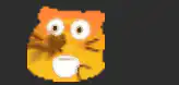 pixel cat drinking coffee