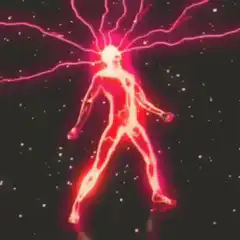 Red lightning man Bitcoin