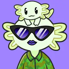 cool axolotl with sunglasses