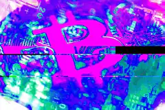 glitchy bitcoin logo
