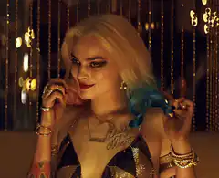 Harley Quinn playing with hair
