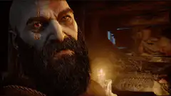 Kratos touching his beard