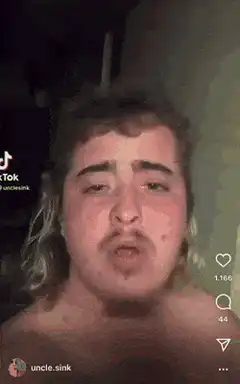 Uncle Sink drinks from a bottle