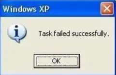 Windows XP Task Failed Successfully