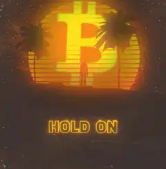 Bitcoin Hold On Retro Sunset