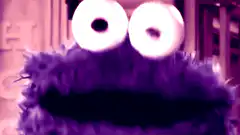Cookie Monster purple eyes