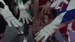 Power Rangers group hug