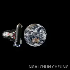 Woman riding rocket around Earth