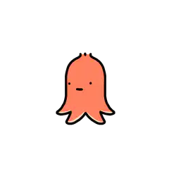Cute orange octopus character