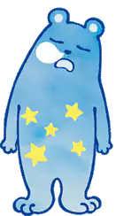 Sleepy blue bear with stars