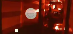Red thermal scope view with HUD overlay