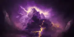 Purple Storm Clouds with Lightning