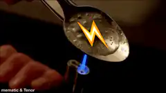 Lightning bolt emoji on boiling spoon