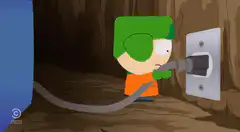 Cartman plugs in treadmill