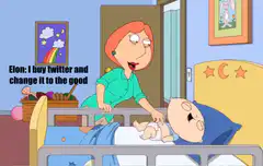 Lois puts Stewie to bed Elon Twitter