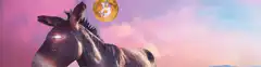Donkey with glowing eye and Bitcoin moon
