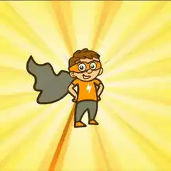 cartoon superhero boy with cape