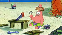 Patrick Star with hammer and saw