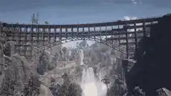 Train bridge explosion