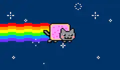 Nyan Cat rainbow trail